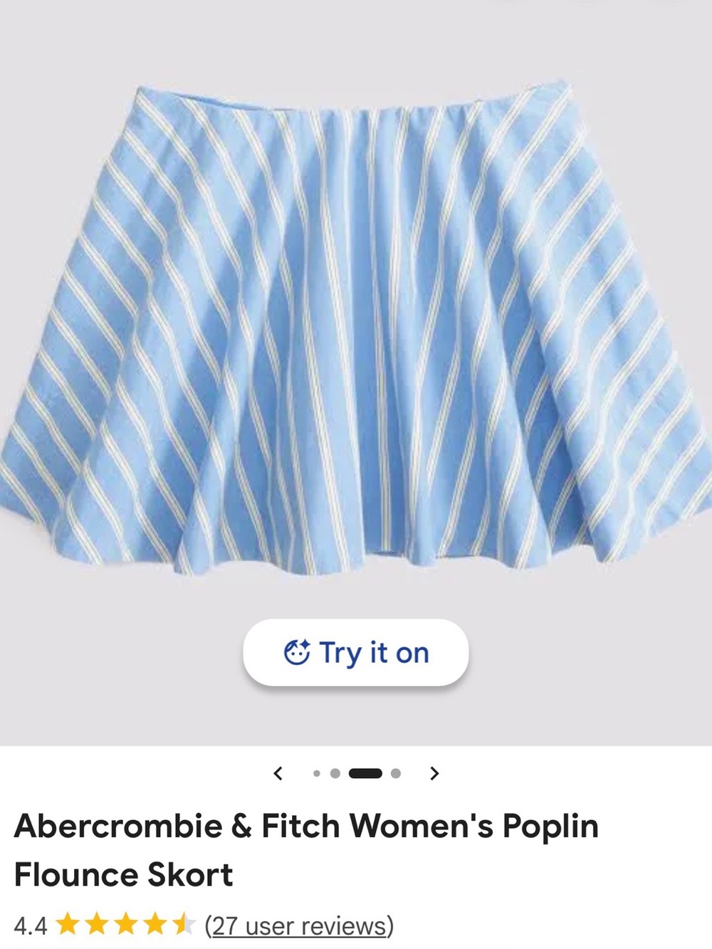 Abercrombie & Fitch Blue and White Striped Circle Skirt